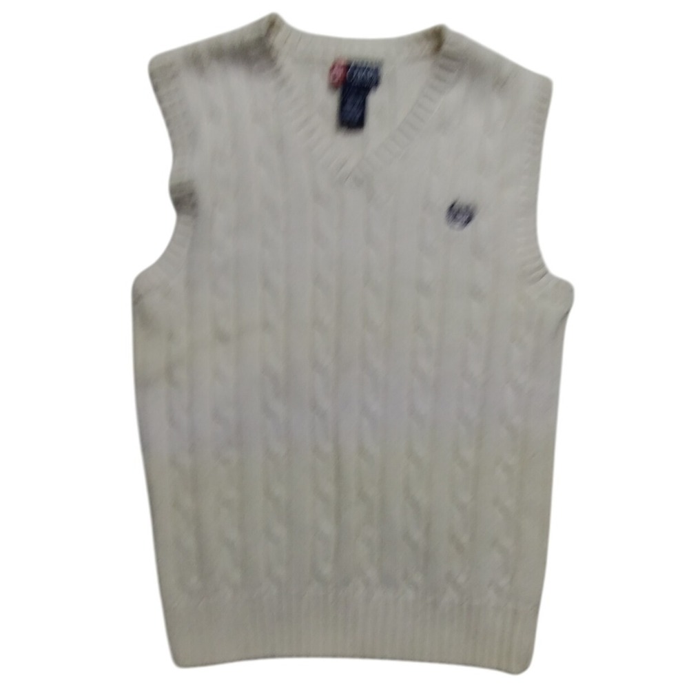 Chaps‎ Cable Knit Sweater Vest Preppy Sleeveless Top Kids Size L(14-16)